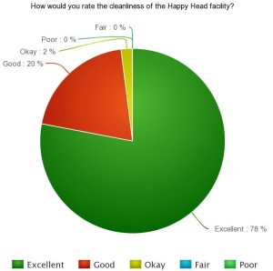 How would you rate the cleanliness of the Happy Head facility?